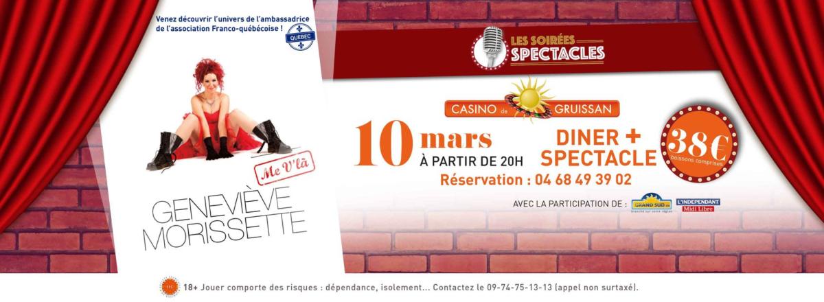 07-03-18 La chanteuse Geneviève MORISSETTE au Casino de Gruissan